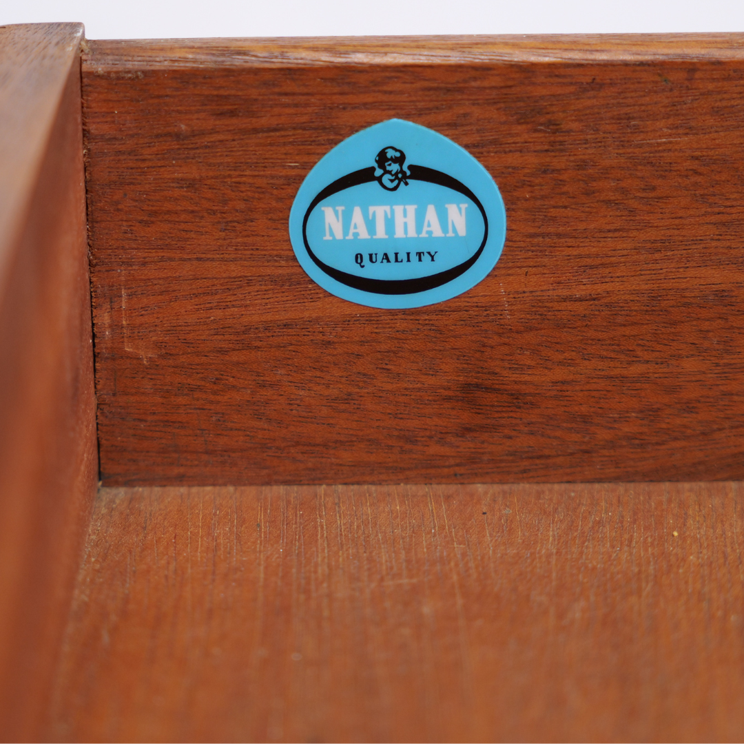 LONG MID CENTURY TEAK CREDENZA BY NATHAN FURNITURE