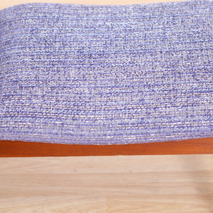 MID CENTURY ENTRYWAY BENCH IN PURPLE CHENILLE