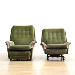 MID CENTURY GREEN DRAYLON SOFA & CHAIRS BY HEALS OF LONDON