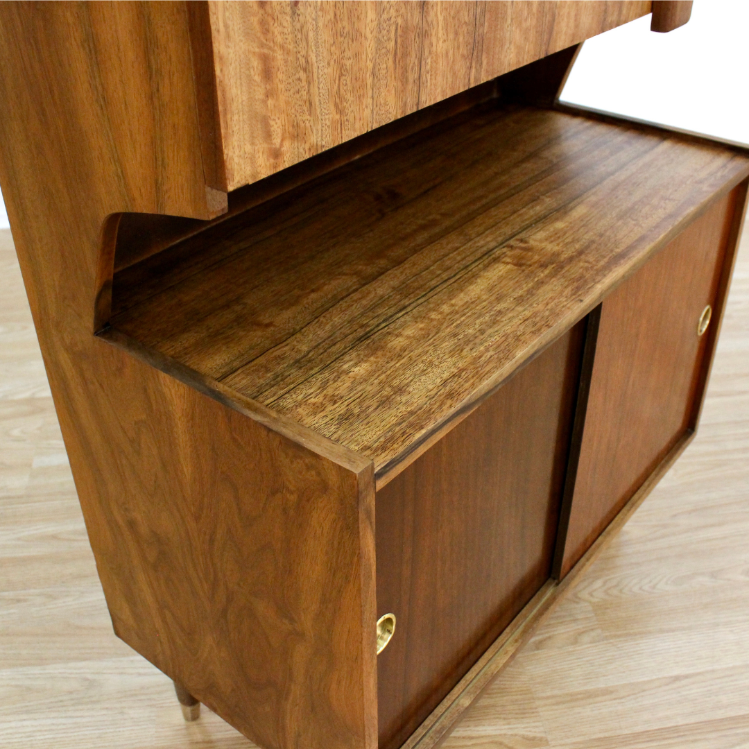 1950S ATOMIC DROP DOWN LIQUOR CABINET DRY BAR