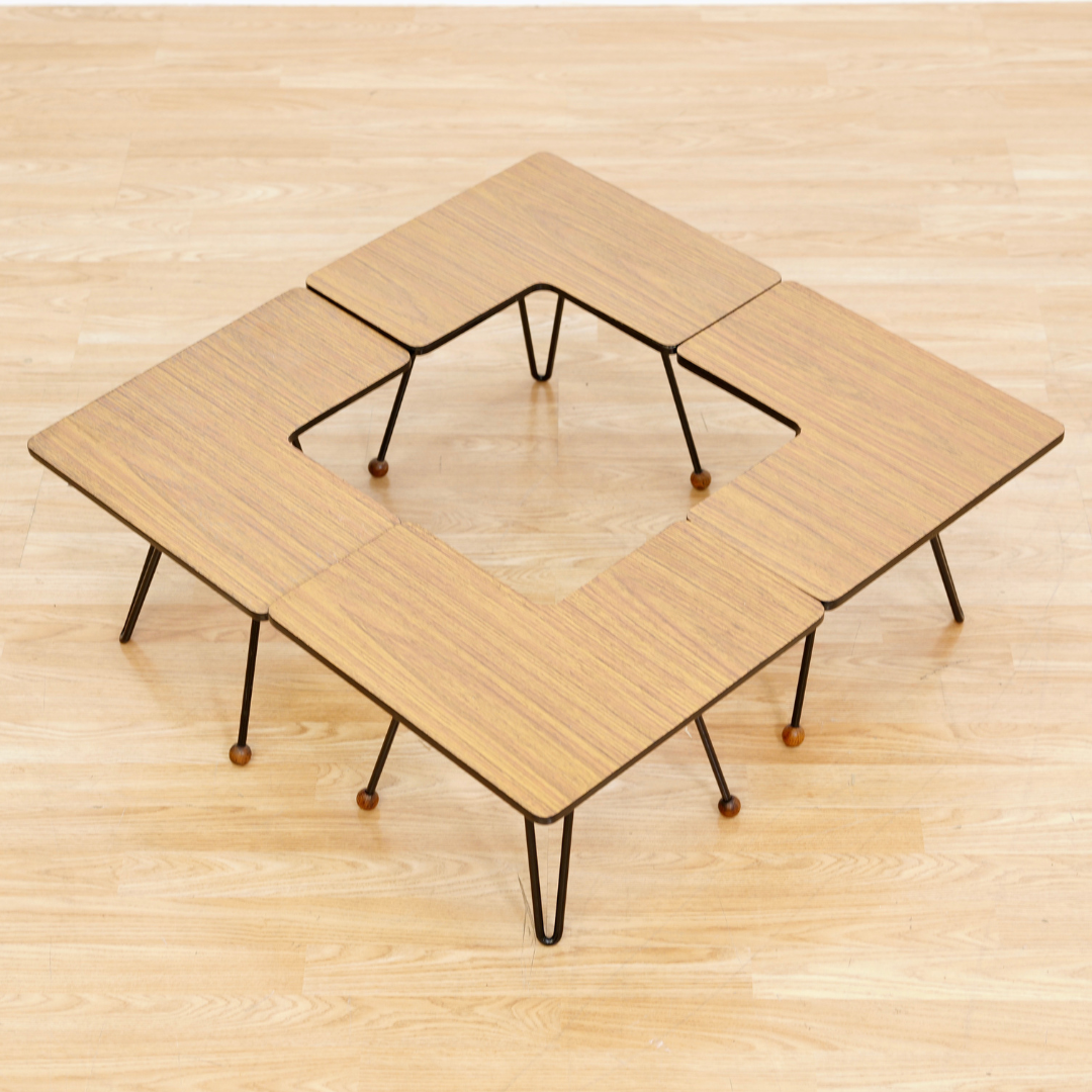 SET OF FOUR VINTAGE MODULAR SIDE TABLES