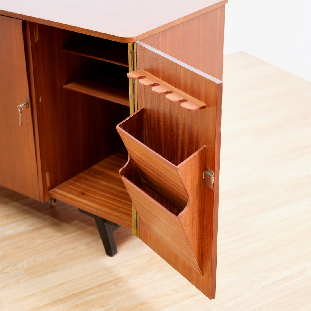 MID CENTURY TEAK FOLDING HOME OFFICE DESK