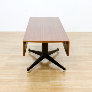 1950S ELEVATOR COFFEE DROPLEAF DINING TABLE BY E GOMME