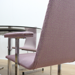 VINTAGE POST MODERN CHROME TABLE & CHAIRS BY TIM BATES FOR PIEFF FURNITURE