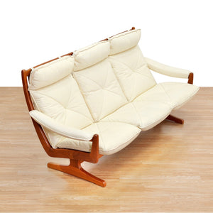 VINTAGE SCANDINAVIAN DESIGN LEATHER SOFA SET BY SODA GALVANO FOR LIED MOBLER