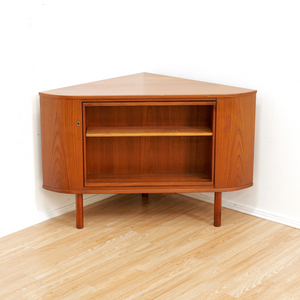 MID CENTURY TEAK REVOLVING CORNER BAR BY SIESTA
