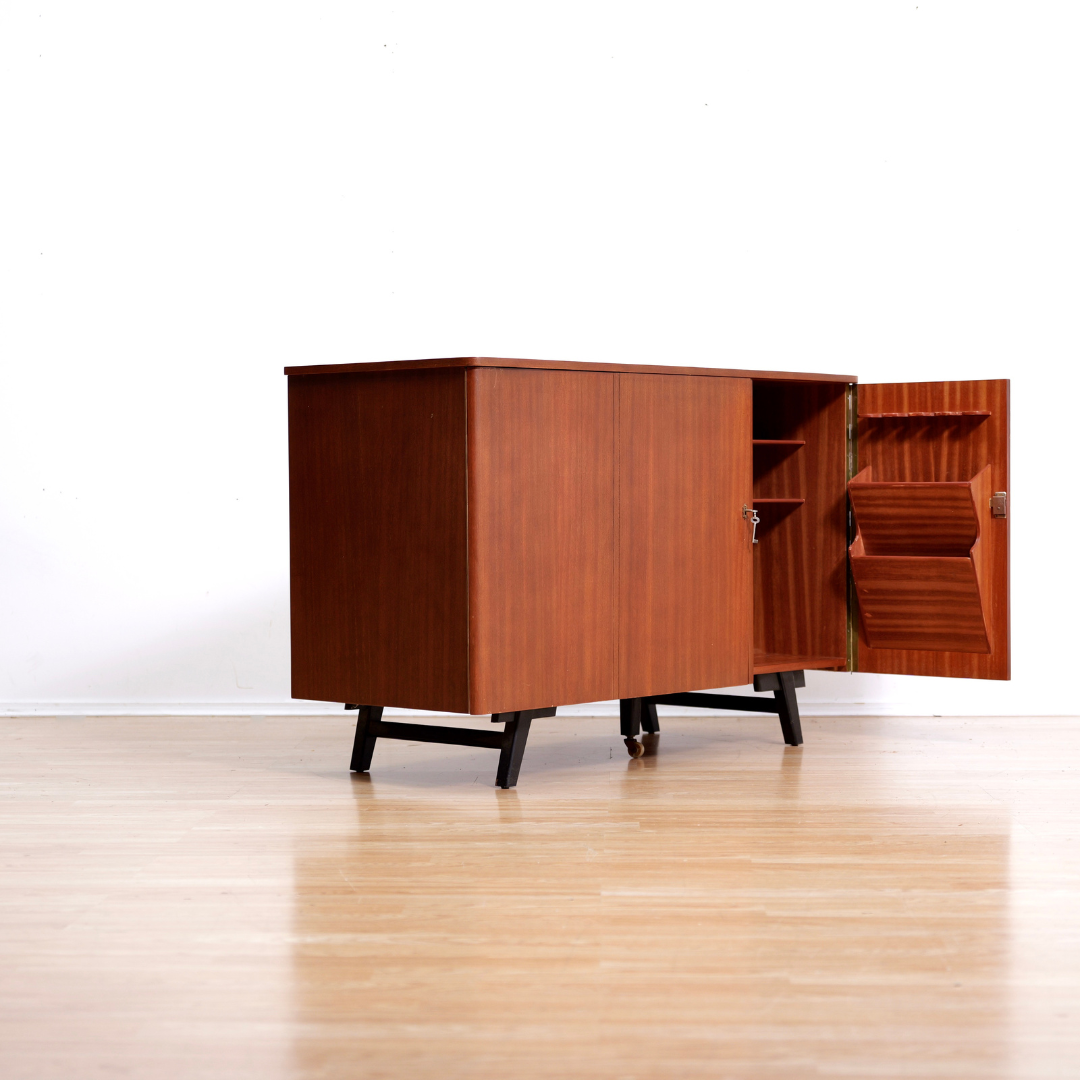 MID CENTURY TEAK FOLDING HOME OFFICE DESK