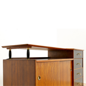 MID CENTURY TOLA & BLACK CREDENZA BY STONEHILL FURNITURE