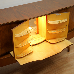 MID CENTURY LIQUOR CABINET CREDENZA BY BEAUTILITY FURNITURE
