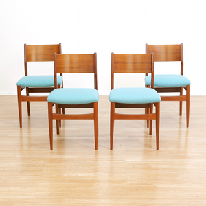 MID CENTURY DROP LEAF DINING TABLE AND FOUR CHAIRS