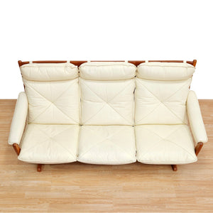 VINTAGE SCANDINAVIAN DESIGN LEATHER SOFA SET BY SODA GALVANO FOR LIED MOBLER