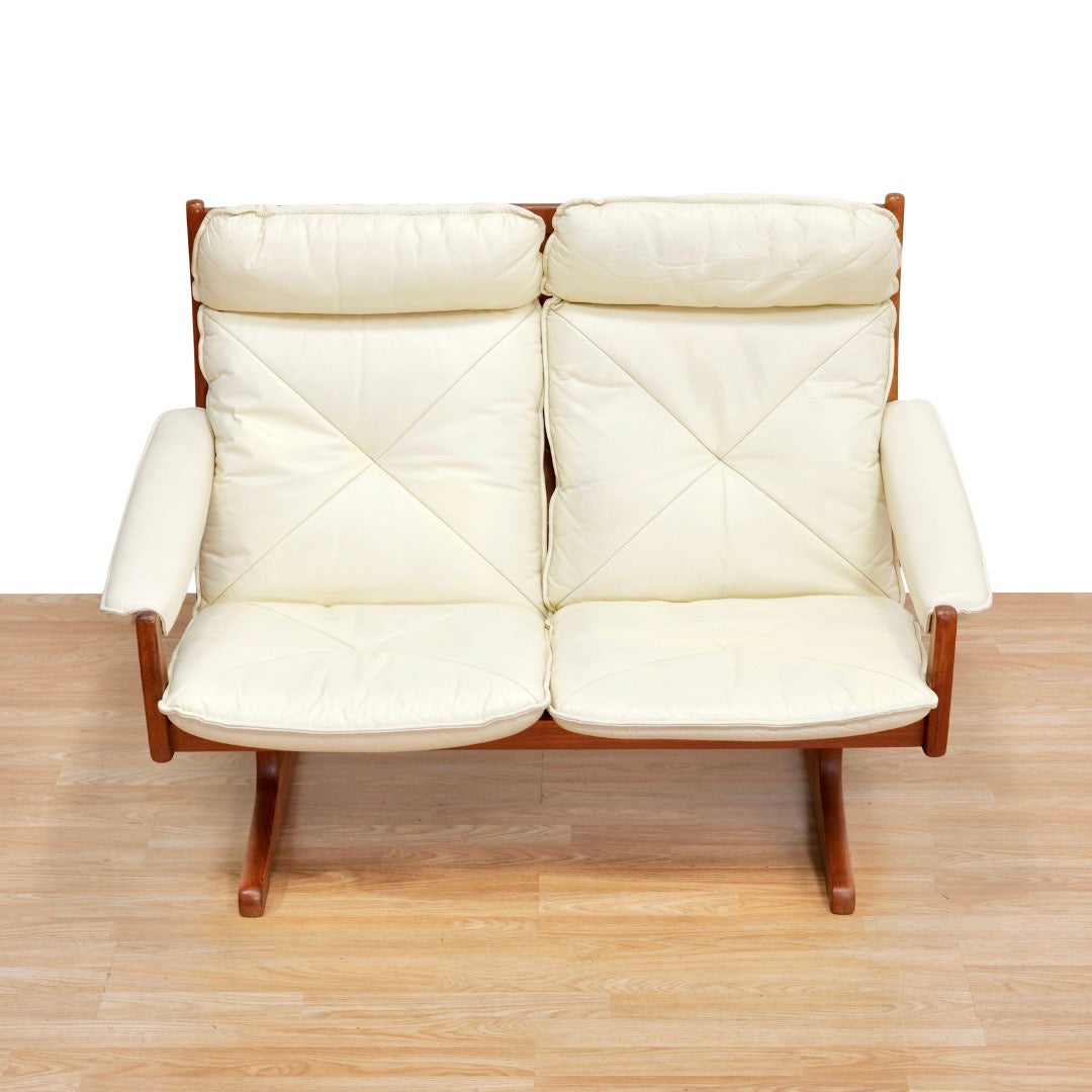 VINTAGE SCANDINAVIAN DESIGN LEATHER SOFA SET BY SODA GALVANO FOR LIED MOBLER
