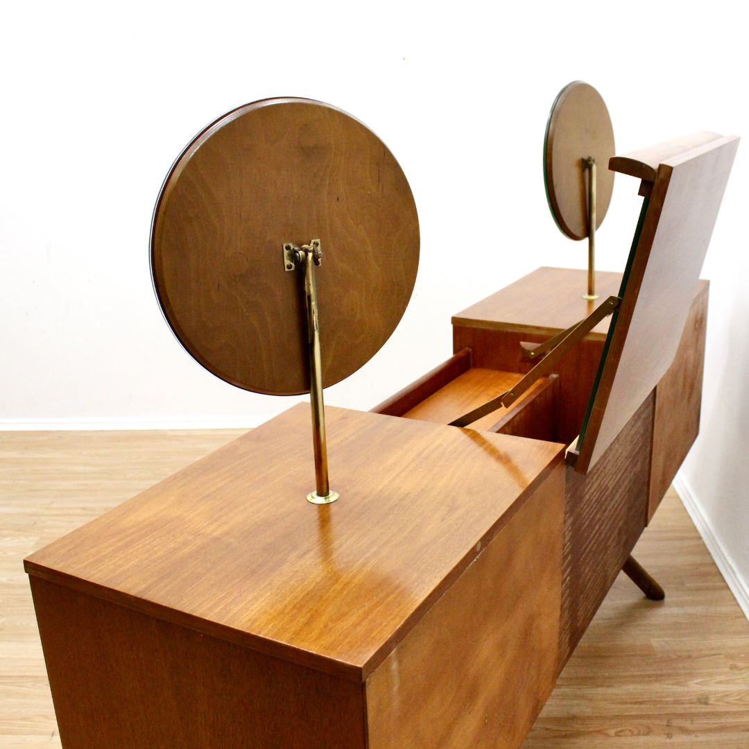 MID CENTURY TEAK VANITY BY ELLIOTS OF NEWBURY