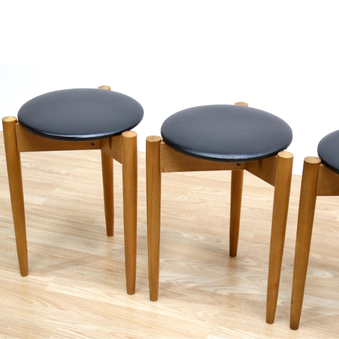SET OF FOUR MID CENTURY STOOLS BY LEGATE FURNITURE OF SCOTLAND