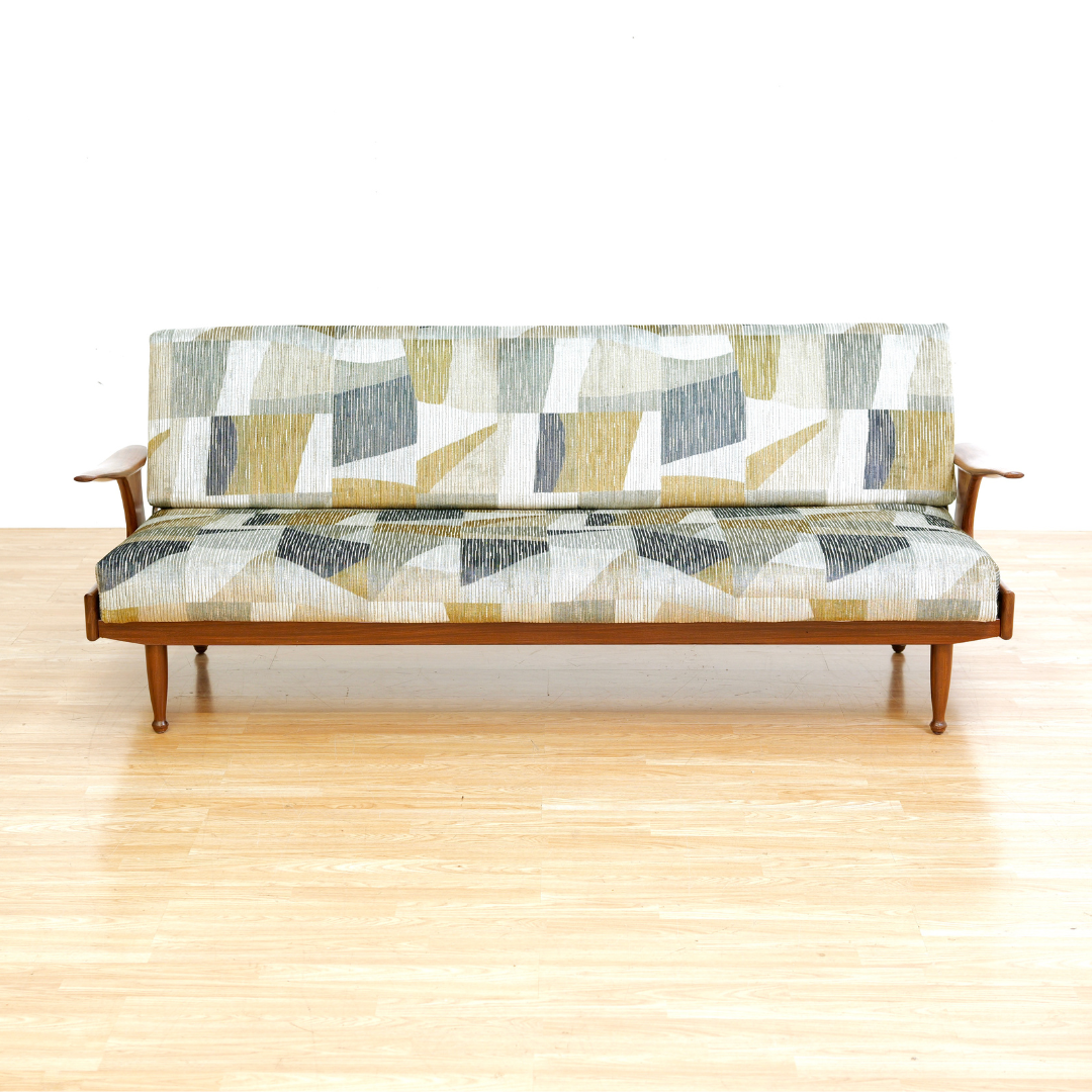 Mid Century Sofa Daybed by Greaves & Thomas in Abstract Romo Velvet ...