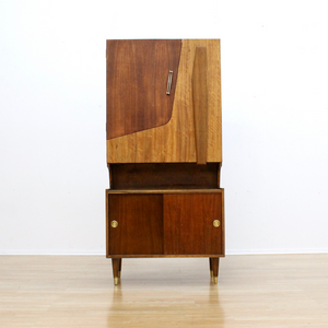1950S ATOMIC DROP DOWN LIQUOR CABINET DRY BAR