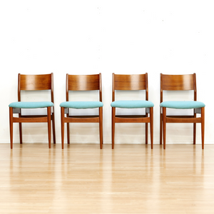 MID CENTURY DROP LEAF DINING TABLE AND FOUR CHAIRS