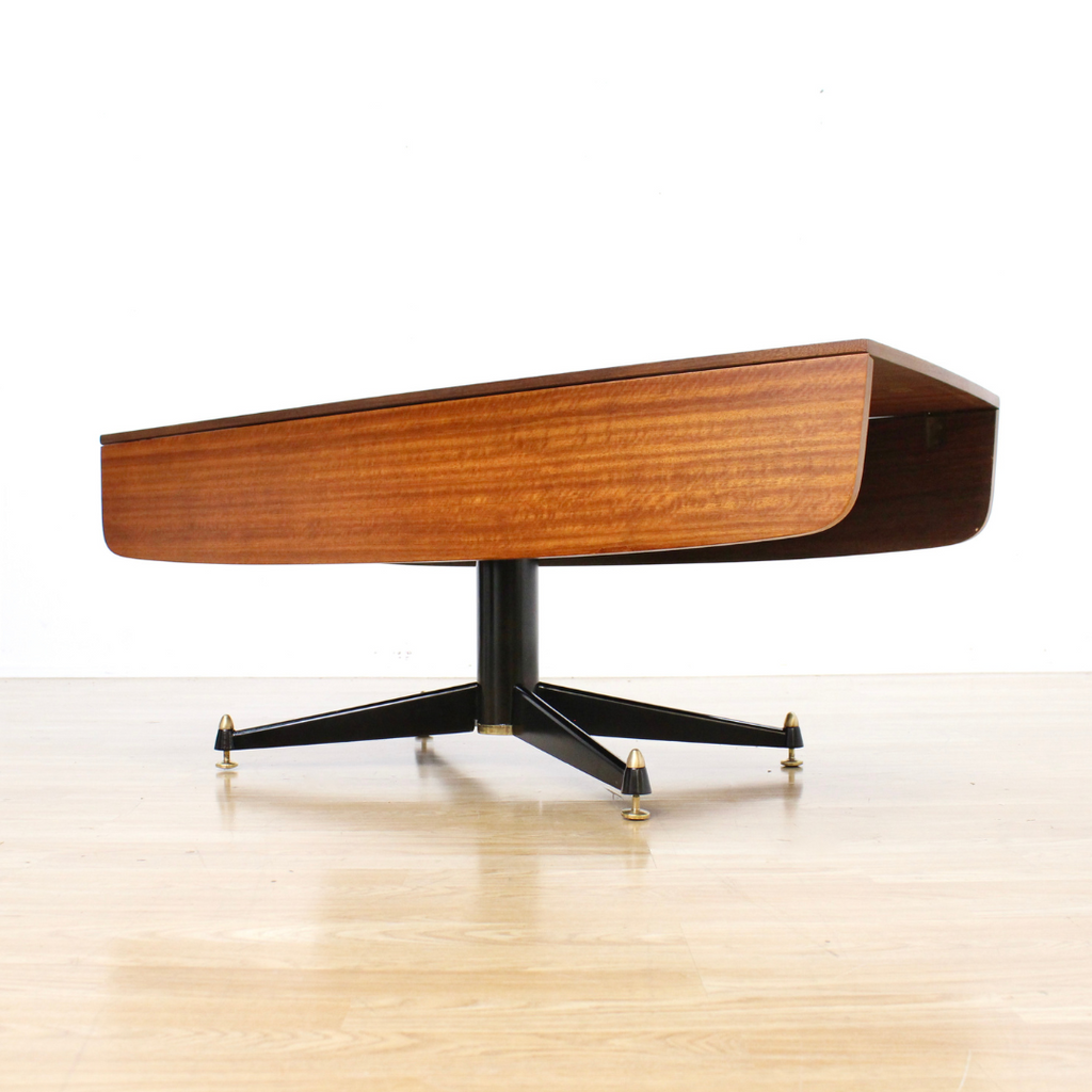 1950S ELEVATOR COFFEE DROPLEAF DINING TABLE BY E GOMME