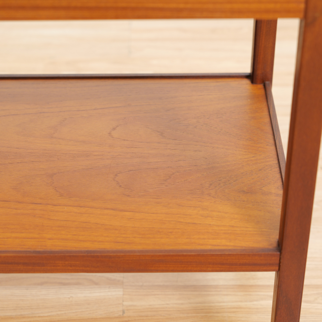 MID CENTURY TEAK FOLDING BAR CART