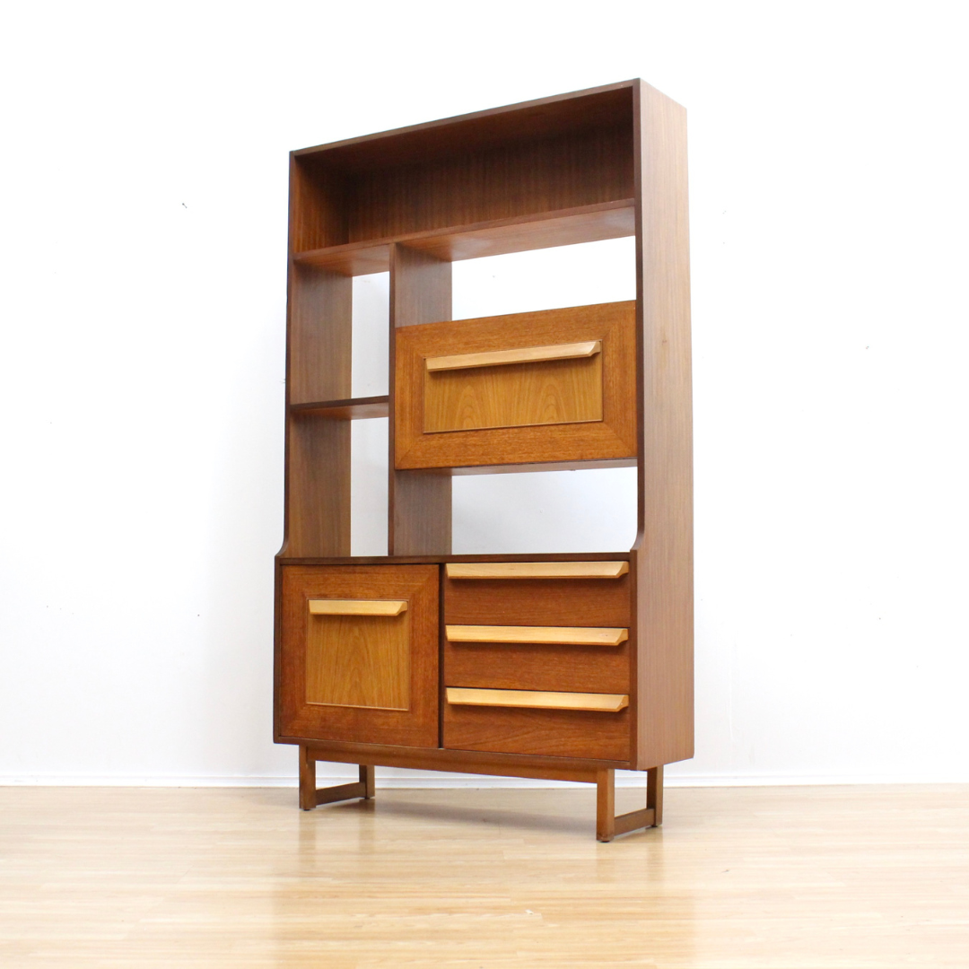 MID CENTURY BOOKCASE ROOM DIVIDER BY STONEHILL FURNITURE