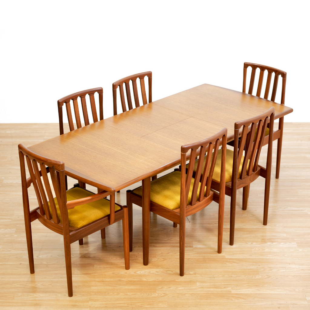 MID CENTURY DINING TABLE & CHAIR SET BY MEREDEW FURNITURE
