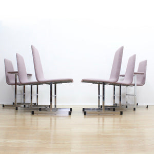 VINTAGE POST MODERN CHROME TABLE & CHAIRS BY TIM BATES FOR PIEFF FURNITURE