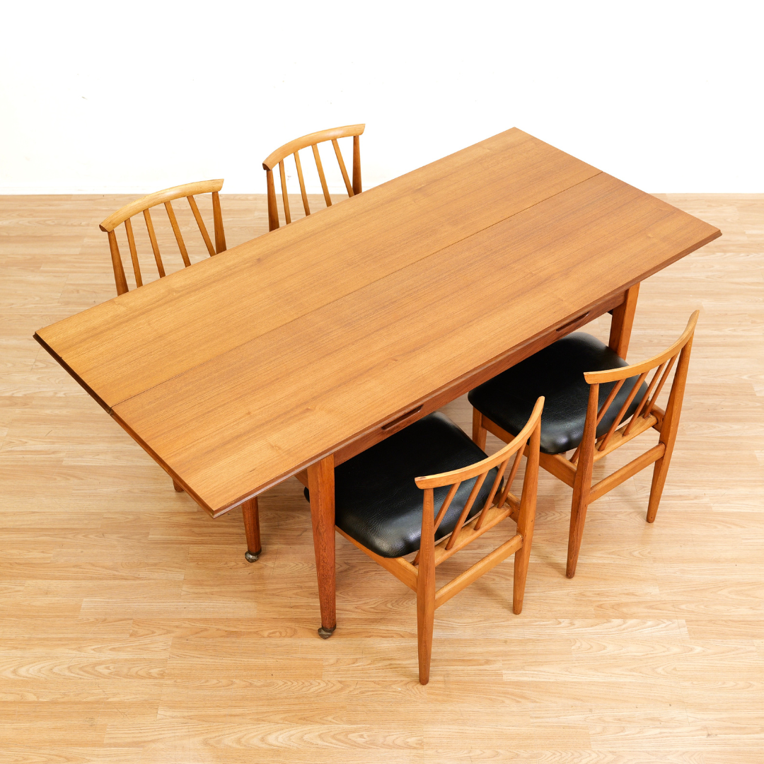 MID CENTURY SPACE SAVING DINING SET AND CREDENZA BY ELLIOTS OF NEWBURY