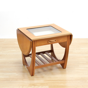 MID CENTURY TEAK SIDE TABLE WITH LEAVES BY G PLAN