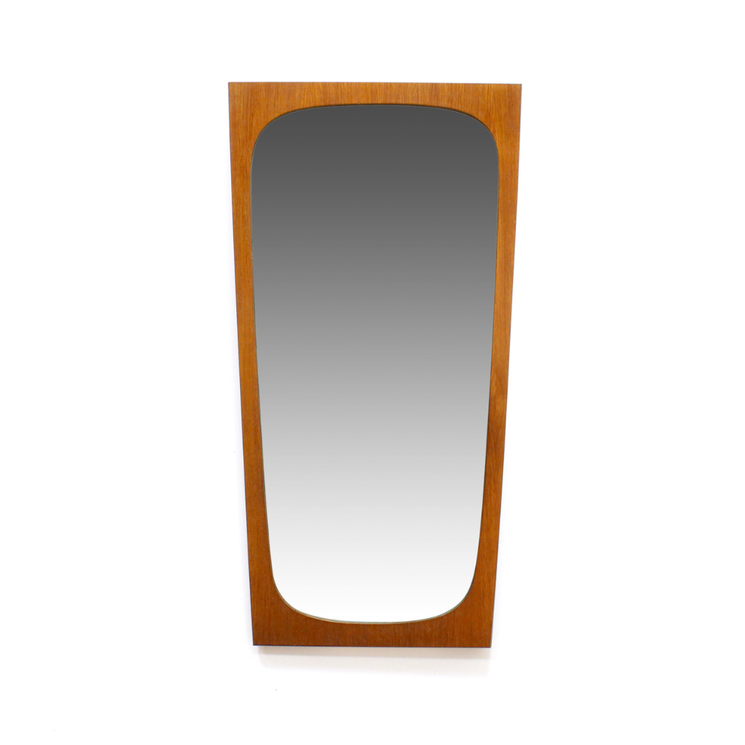 MID CENTURY DANISH TEAK WALL MIRROR