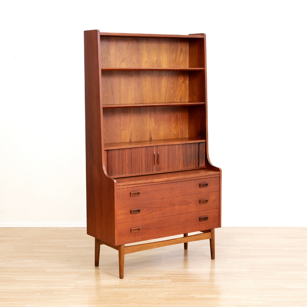 MID CENTURY DANISH SECRETARY DESK BY JOHANNES SORTH FOR BORNHOLM MOBELFABRIK