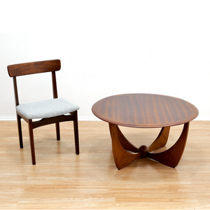 MID CENTURY TEAK ROUND COFFEE TABLE