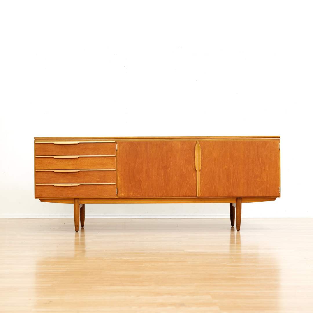 LONG MID CENTURY TEAK CREDENZA