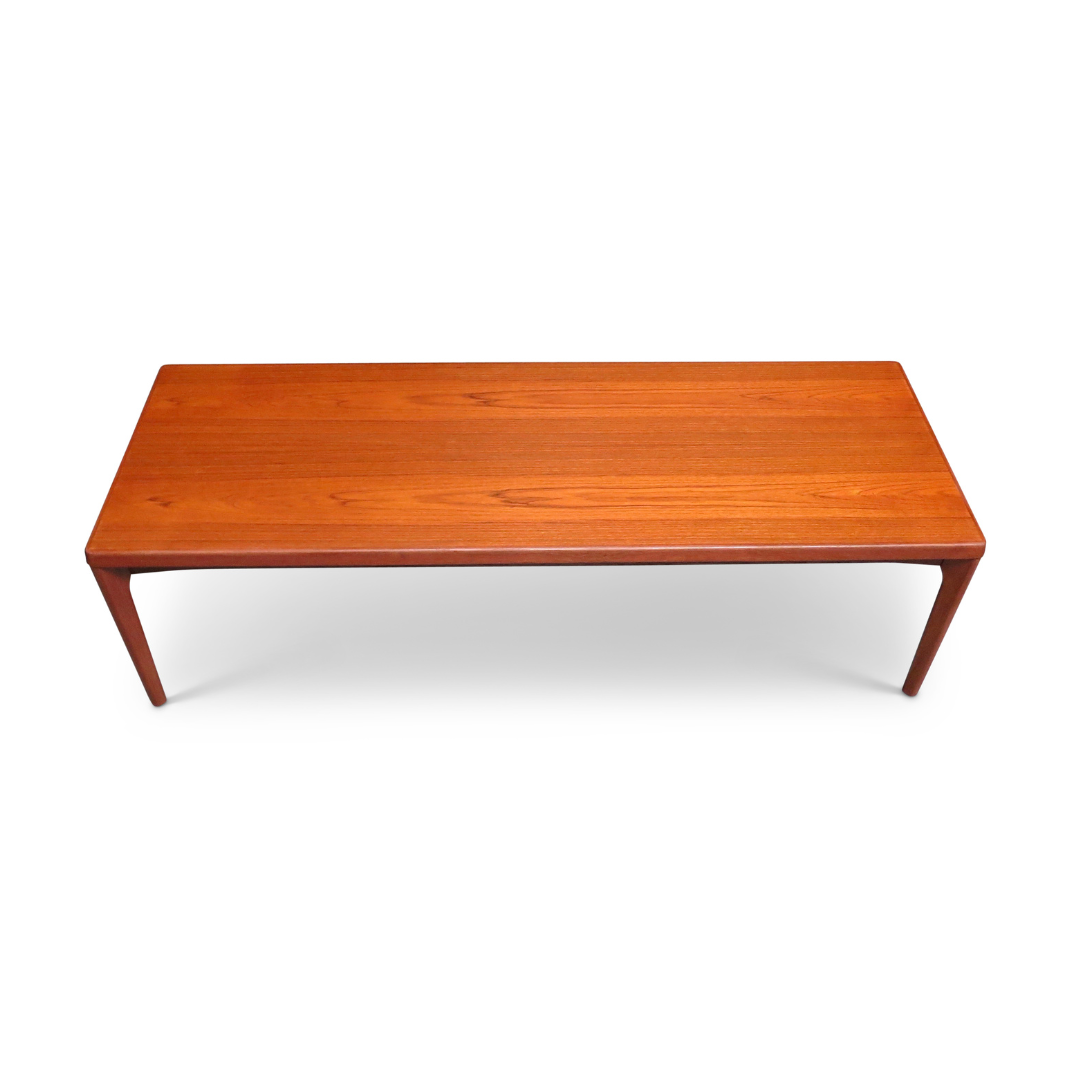 LARGE MID CENTURY DANISH TEAK COFFEE TABLE BY VEJLE STOLE