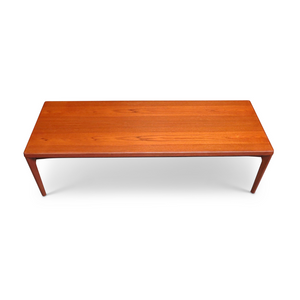 LARGE MID CENTURY DANISH TEAK COFFEE TABLE BY VEJLE STOLE