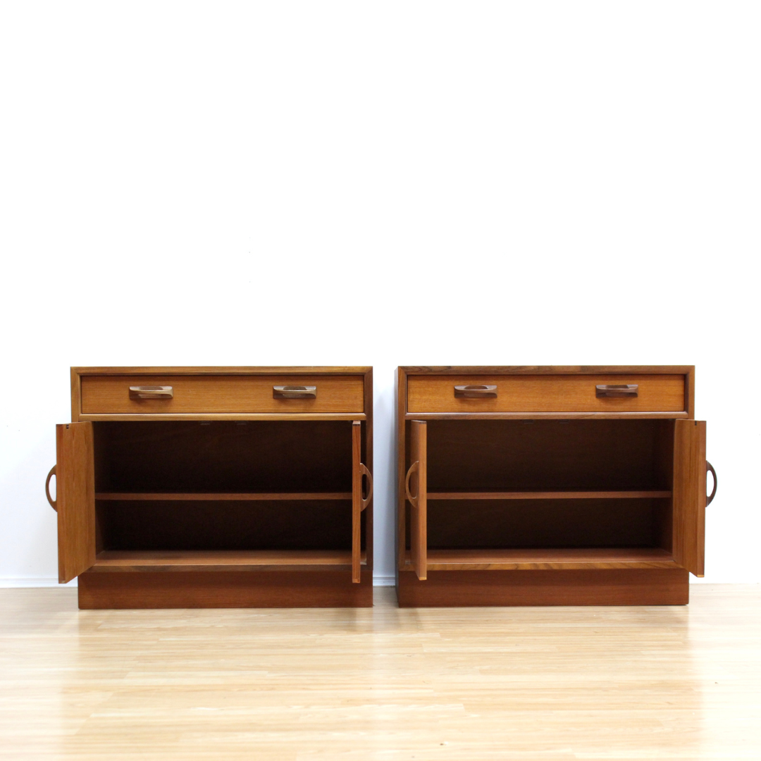 LARGE PAIR OF TEAK NIGHTSTANDS BY G PLAN