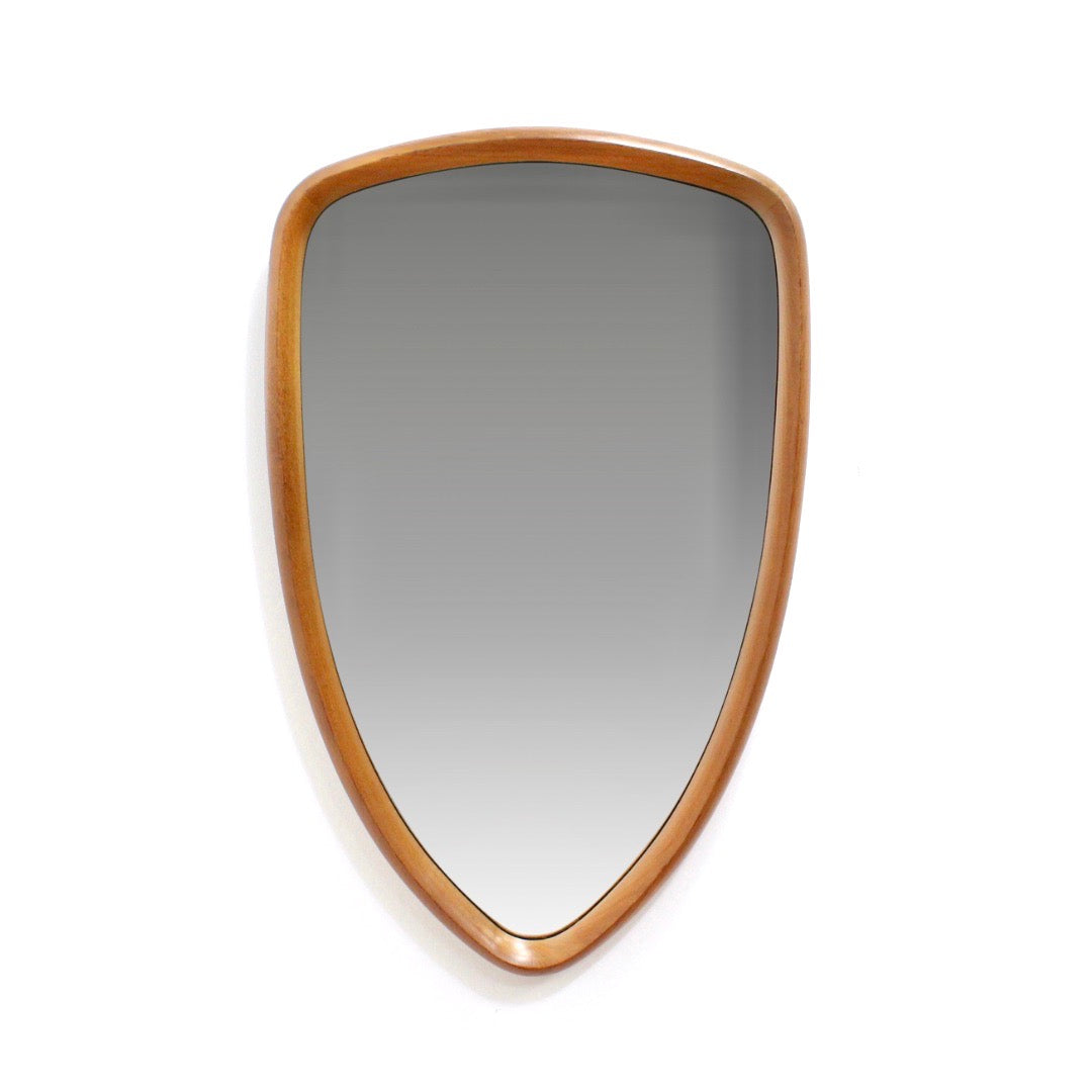 MID CENTURY DANISH TEAK SCULPTED TEARDROP MIRROR