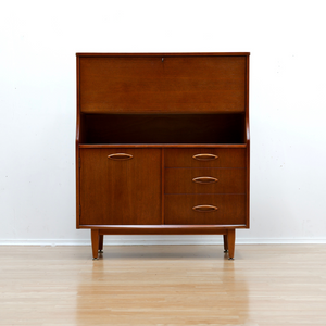 MID CENTURY TEAK STANDING SECRETARY DESK BY JENTIQUE