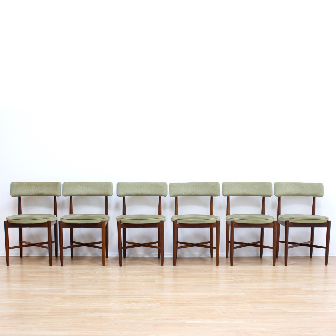 SET OF SIX MID CENTURY DINING CHAIRS BY VB WILKINS FOR G PLAN
