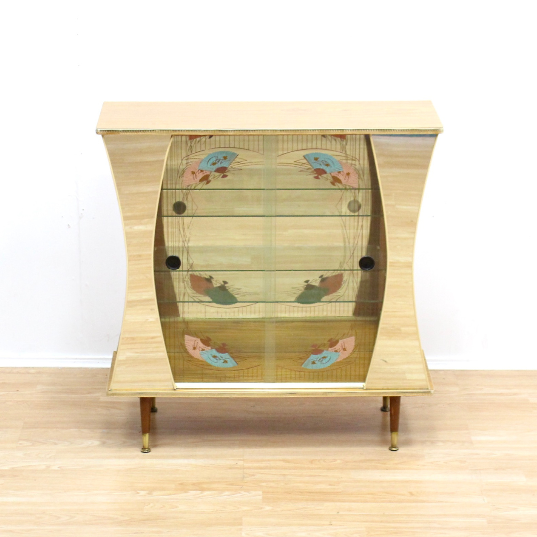 VINTAGE 1950S ATOMIC CURIO DISPLAY CABINET