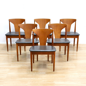 SET OF SIX MID CENTURY DINING CHAIRS BY ELLIOTS OF NEWBURY