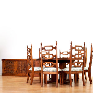 1970S HAND CARVED BRUTALIST DINING SET BY AQUARIUS ENTERPRISES AFRICA