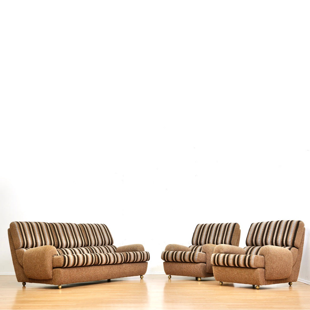 VINTAGE 1970S SOFA & CHAIR SET BY SCHREIBER UK