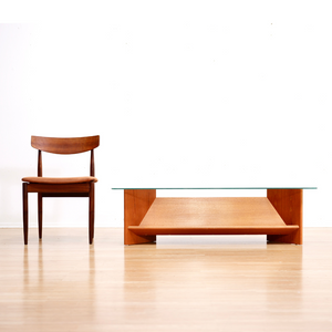 VINTAGE TEAK & GLASS COFFEE TABLE WITH MAGAZINE SHELVES BY G PLAN