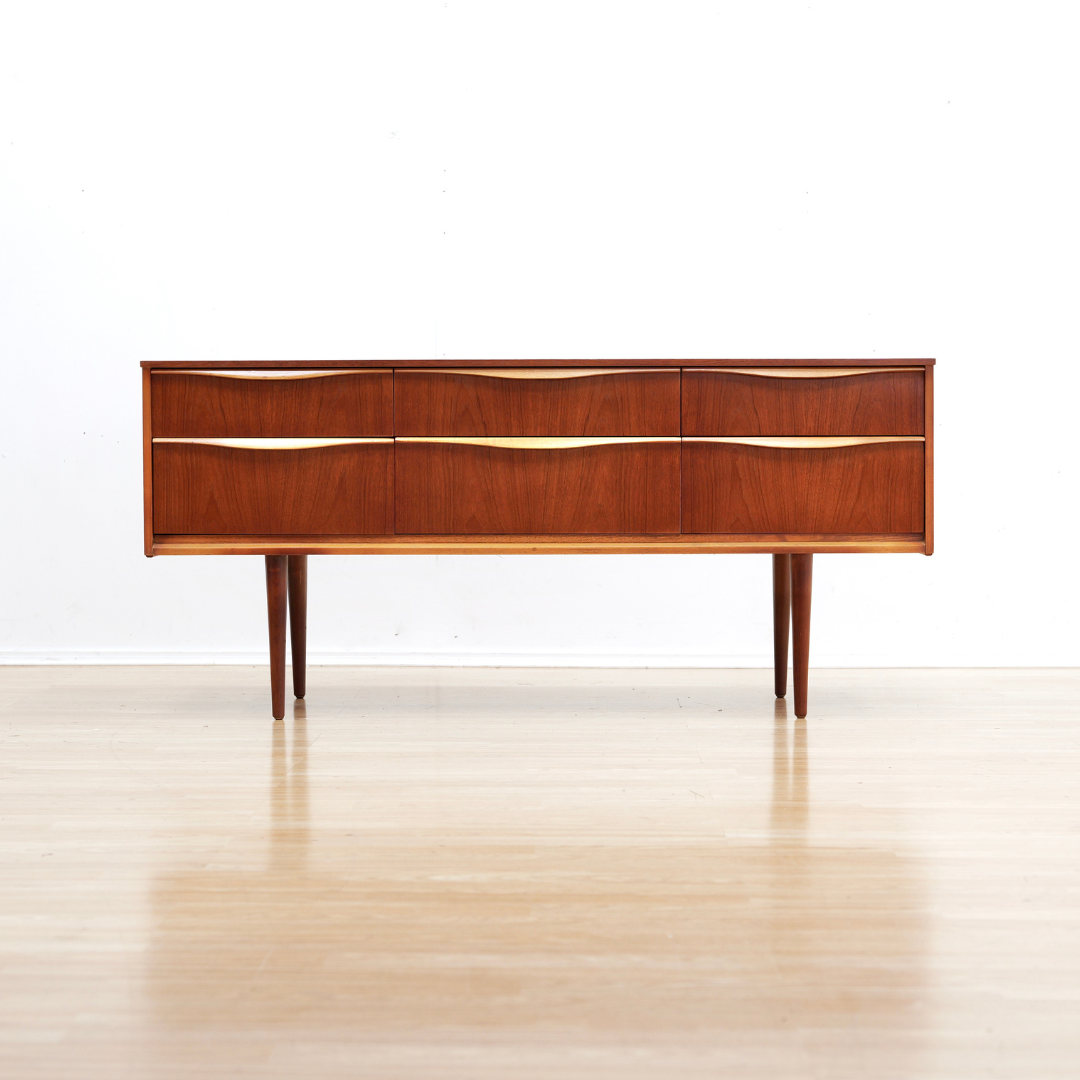 Reserved MID CENTURY SIX DRAWER TEAK DRESSER BY AUSTINSUITE FURNITURE