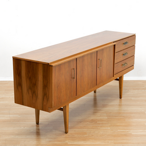 MID CENTURY WALNUT CREDENZA BY BEAUTILITY FURNITURE