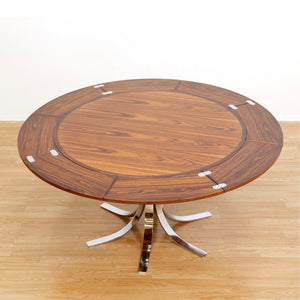 DANISH MODERN ROSEWOOD 'FLIP-FLAP' LOTUS DINING TABLE BY DYRLUND