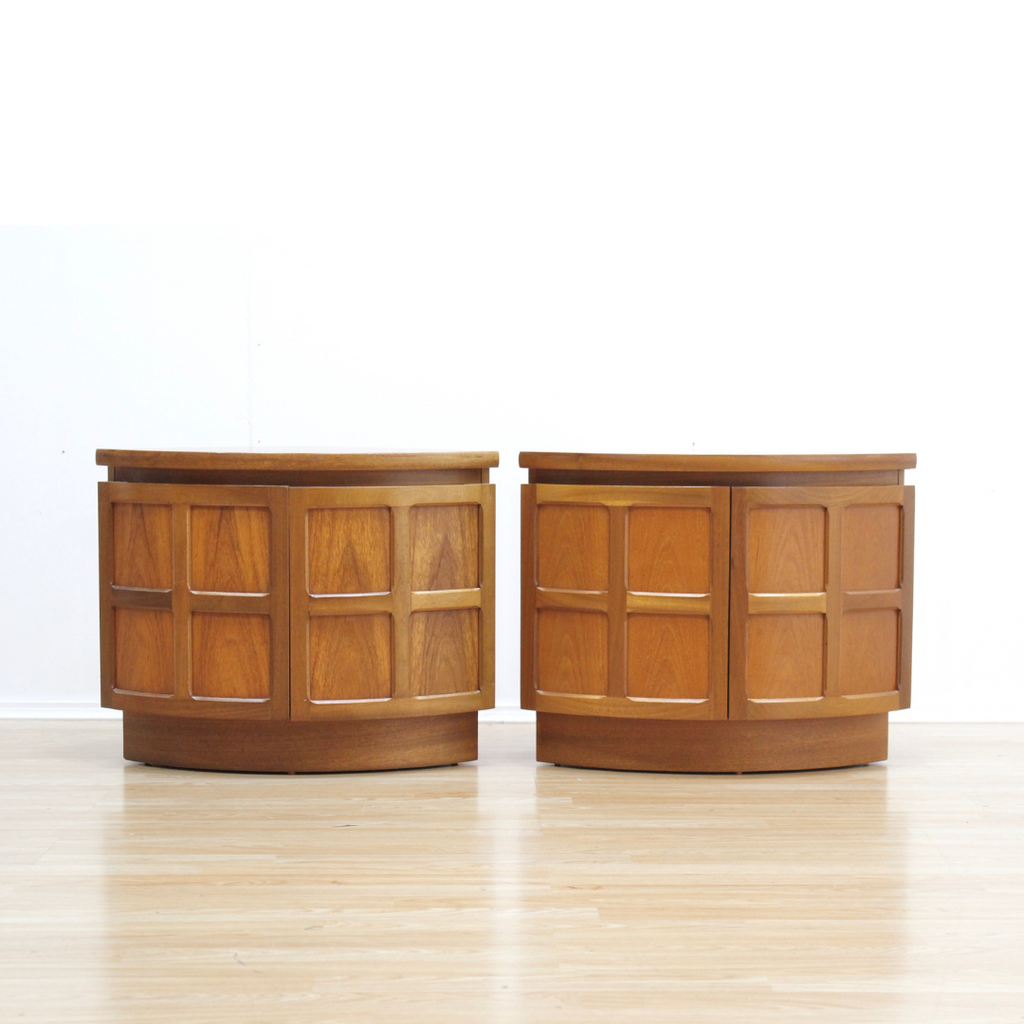 PAIR OF TEAK CORNER CABINETS BY NATHAN FURNITURE