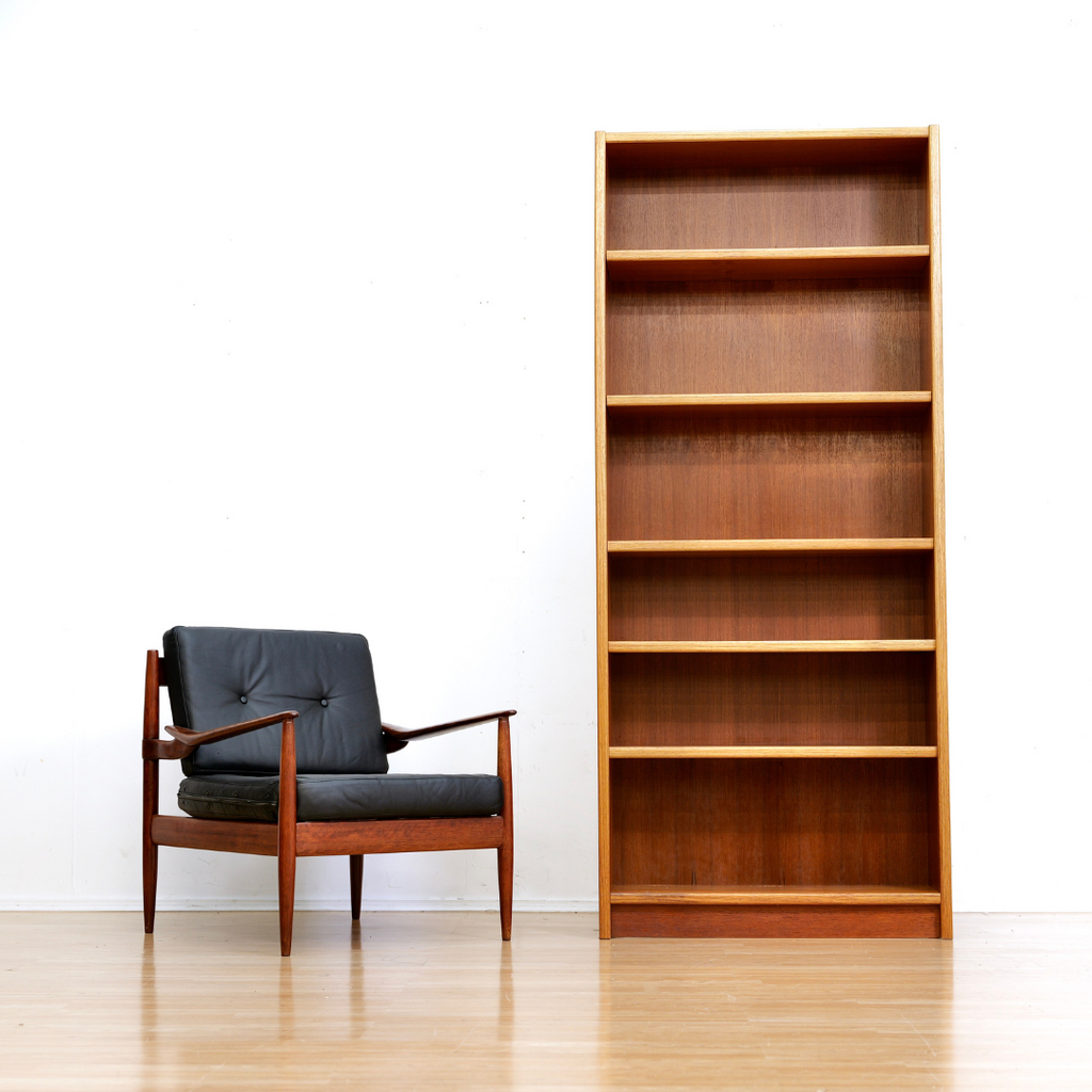 1970s Danish Modern Tall Teak Bookcase