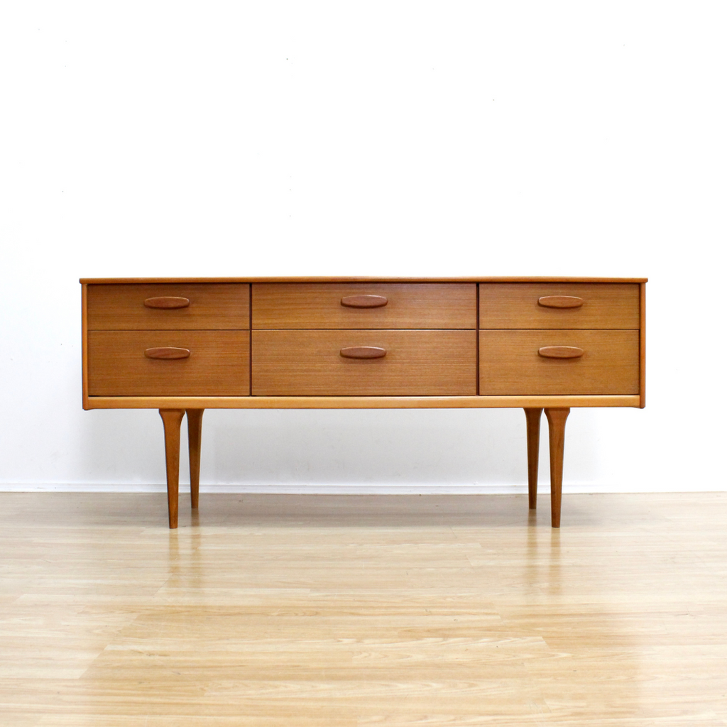 MID CENTURY SIX DRAWER DRESSER BY AUSTINSUITE FURNITURE