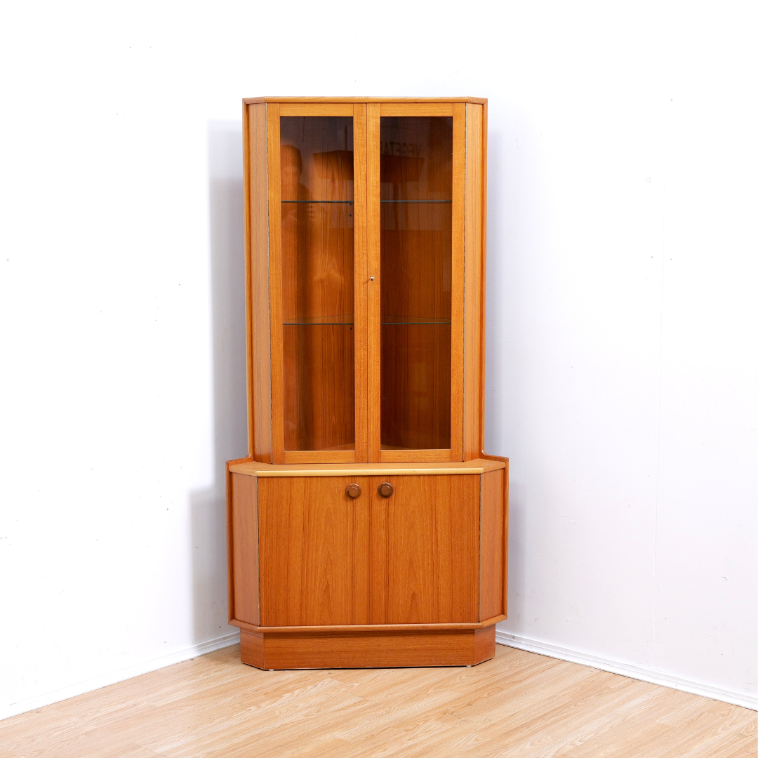 Mid Century China Cabinet Corner Bar by Turnidge of London